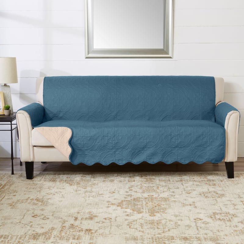 Reversible Sofa Cover Quilted Pet Furniture Protector Slipcover