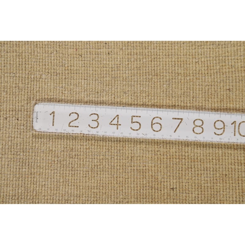 Muted Yellow Modern Gabbeh Oriental Area Rug Handmade Wool Carpet - 5'11"x 7'3"