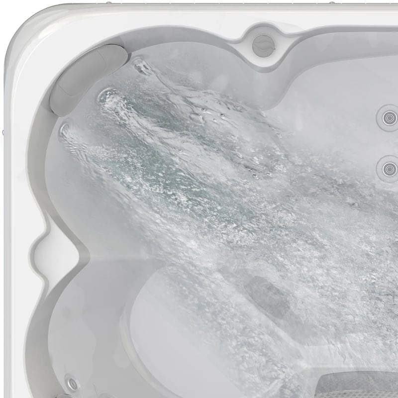 4-Person 20-Jet Premium Acrylic Rectangle Outdoor SPA Hot Tub with Bluetooth Speaker - Two-step Ladder - PU Cover