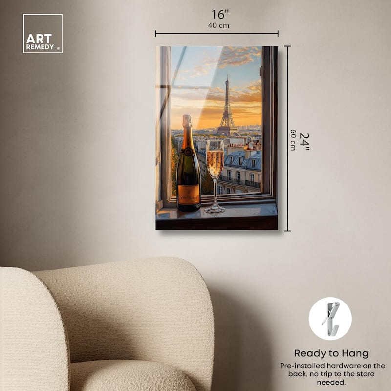 Classy Drink in Paris Acrylic by Art Remedy, Ready to Hang