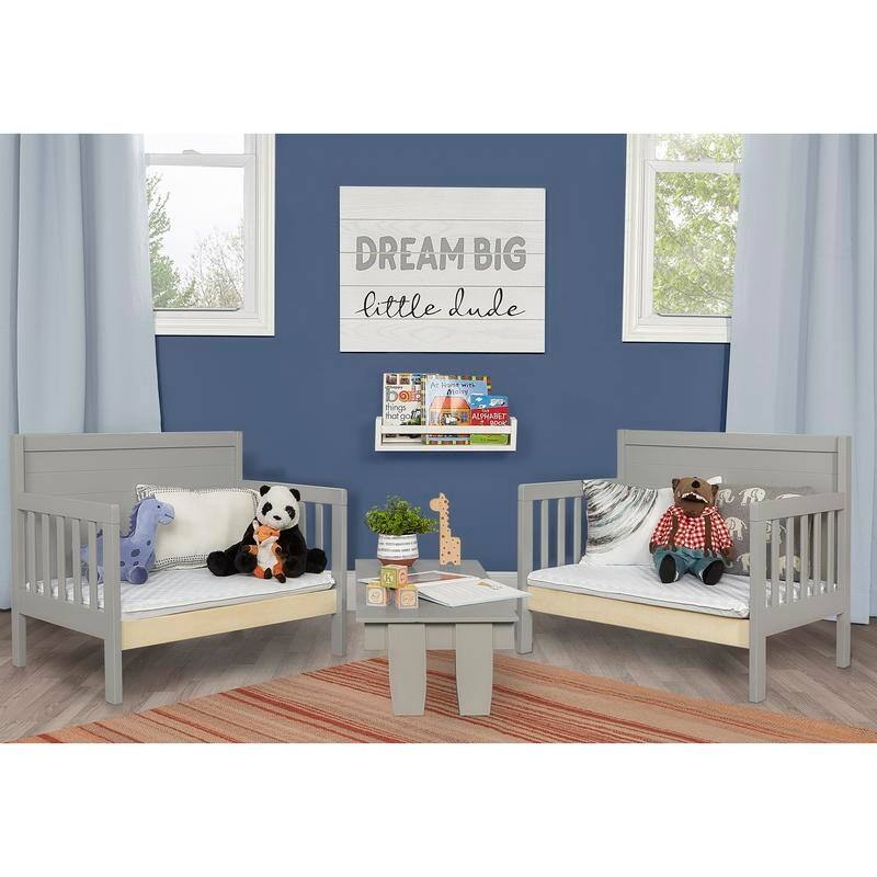 Dream On Me Hudson 3 in 1 Convertible Toddler Bed Cool Grey