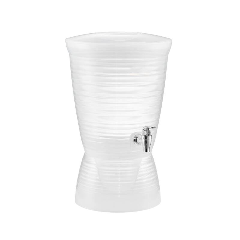 Semi Transparent Single Cylinder Beverage Dispenser with Ice Chamber - 10.4 x 10.4 x 16.5 in