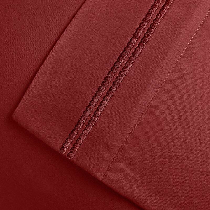 Superior Wrinkle Resistant Embroidered Microfiber Bed Sheet Set