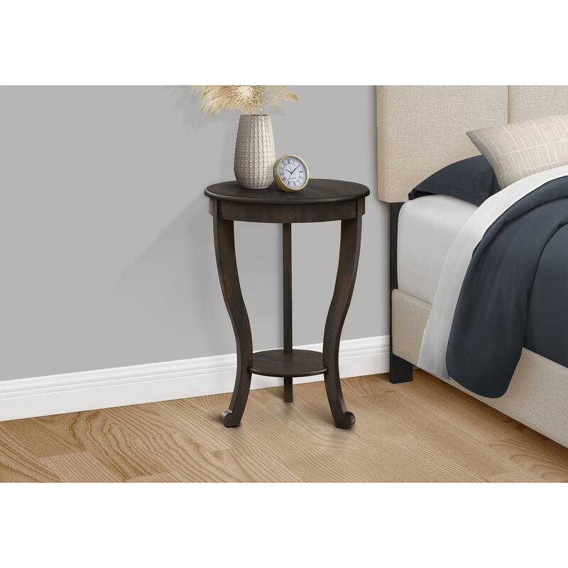 Accent Table, 2 Tier, Bedroom, End, Lamp, Nightstand, Round, Side Table, Veneer, Traditional