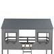 preview thumbnail 3 of 11, Twin Over Twin Bunk Bed Wood Bed with Roof and Window