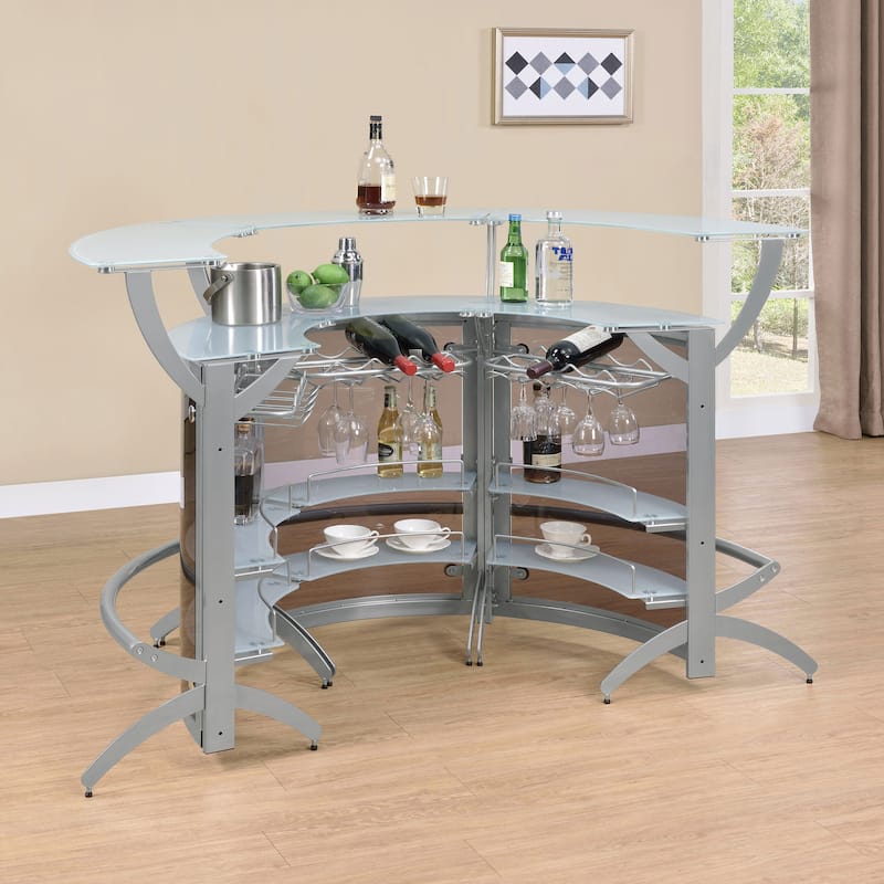 Dallas 3-piece Curved Freestanding Home Bar Cabinet