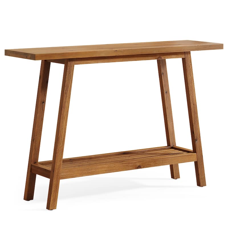 Solid Wood Console Table, Entryway Table with Storage Shelf, Couch Behind Sofa Table Hallway Foyer Accent Table