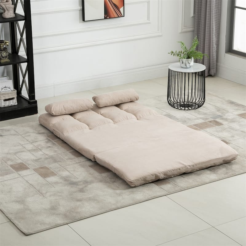 Folding Floor Sofa Chair with Pillow, Adjustable Backrest and Headrest