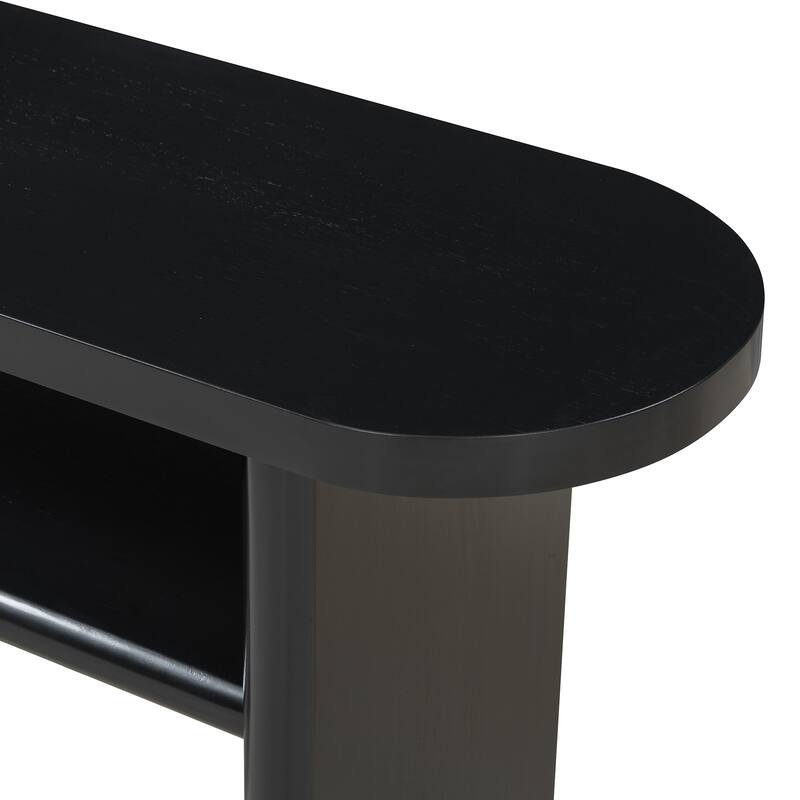 Console Table with Rounded Edges and Sturdy Shelf