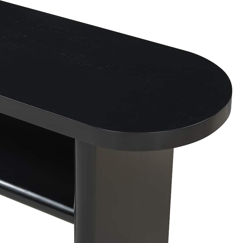 Sleek Console Table with Rounded Edges and Sturdy Shelf Design for Modern Living Spaces