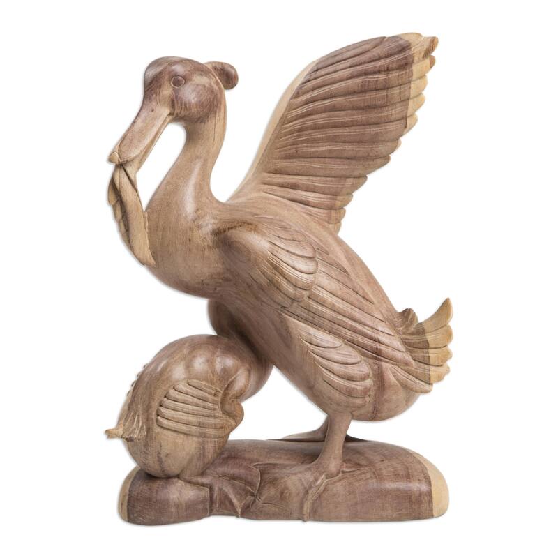 Novica Handmade Protective Mother Wood Sculpture