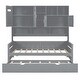 preview thumbnail 7 of 11, Twin Wooden Daybed With Size Trundle and All-in-One Cabinet, Grey