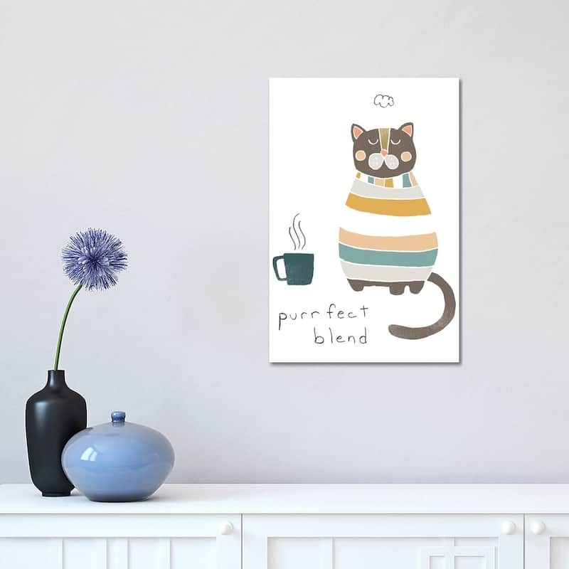 iCanvas "Coffee Cats IV" by June Erica Vess Canvas Print - 18x12x1.5