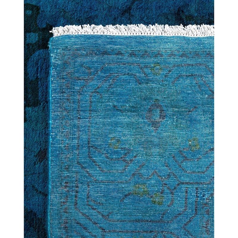 Fine Vibrance One-of-a-Kind Hand-Knotted Area Rug - Blue, 6' 1" x 9' 2" - 6' 1" x 9' 2"