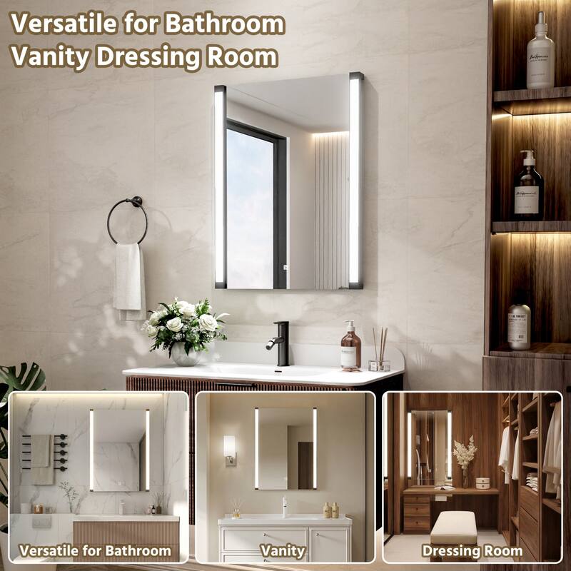 Modland 270° Adjustable LED Bathroom Mirror with Lights Stepless Dimming and Memory Function