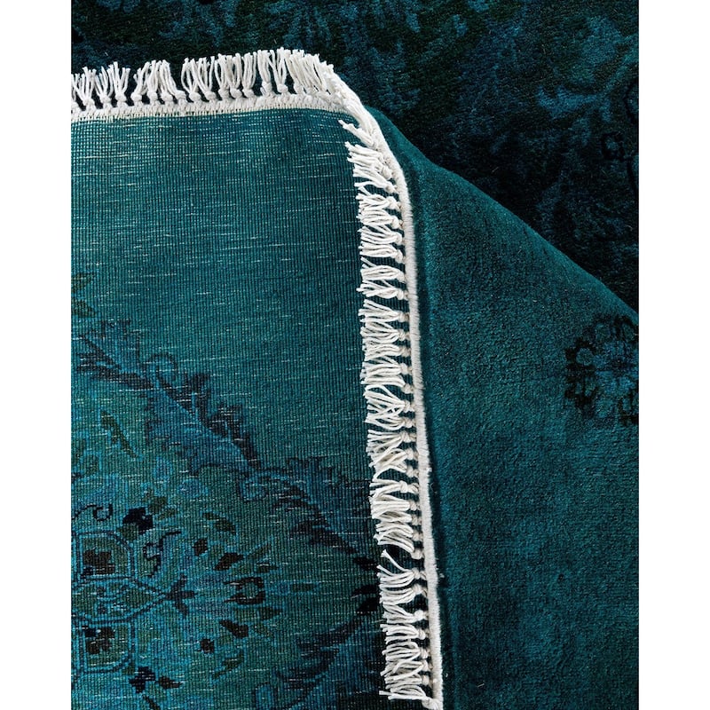 Contemporary Overdyed Wool Hand Knotted Octagon Area Rug - 6' 4" x 6' 4"