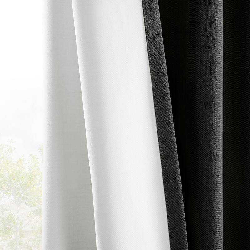 Exclusive Fabrics Vienna Basic Solid Linen Curtains (2 Panel) Blackout Curtains For Bedroom & Living Room Curtains