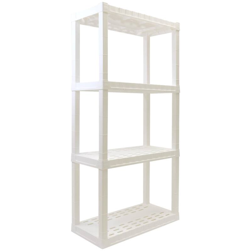 Oskar 4-Tier Heavy Duty Shelving Unit W30 x D14 x H57 Home Storage White