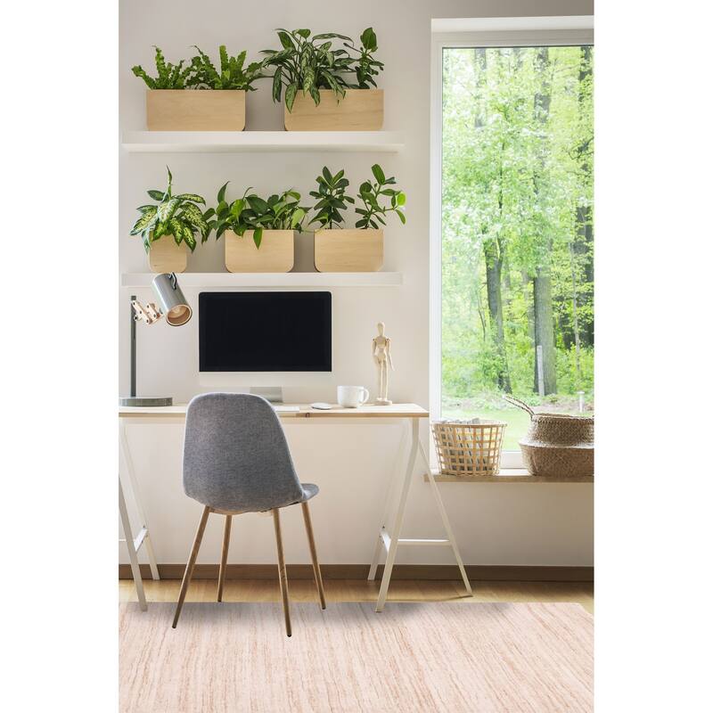 ECARPETGALLERY Hand Loomed Ananda Cream Wool Rug - 5'5 x 7'9