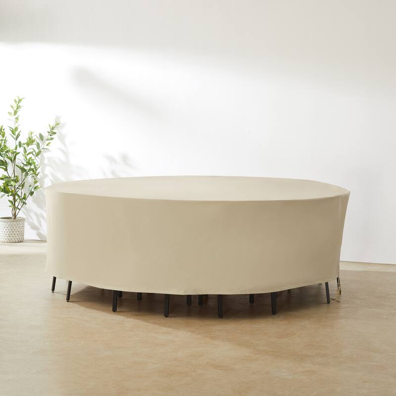 Crosley Round Outdoor Furniture Cover For Patio Set - Tan