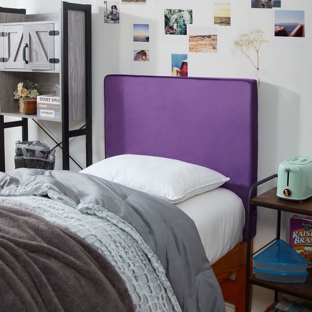 Rainha® Memory Foam Cushioned Velvet Dorm Headboard by DormCo