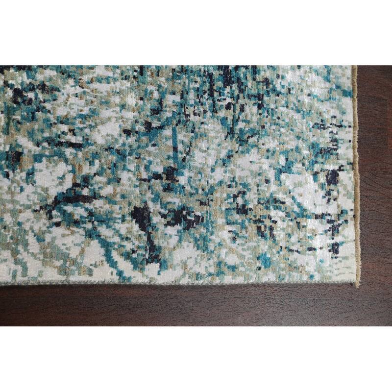 Wool/ Silk Abstract Vegetable Dye Oriental Area Rug Hand-knotted - 6'0" x 8'10"