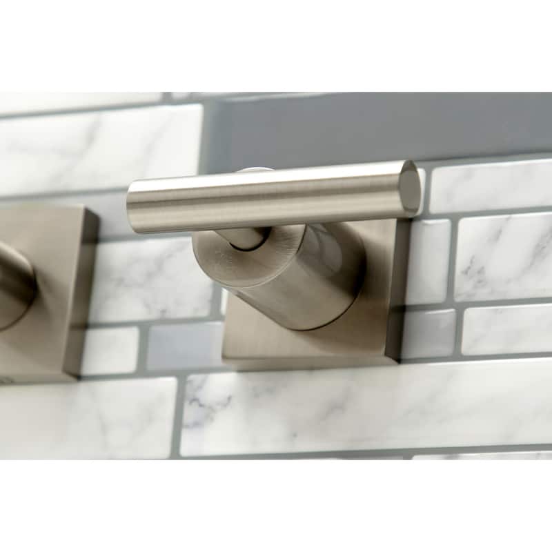 Kingston Brass Manhattan Wall Mounted Roman Tub Filler with Square