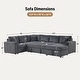 preview thumbnail 13 of 18, Ruxley 123"W Corduroy Sleeper Sectional Sofa with Right-Facing Storage Chaise and Throw Pillows