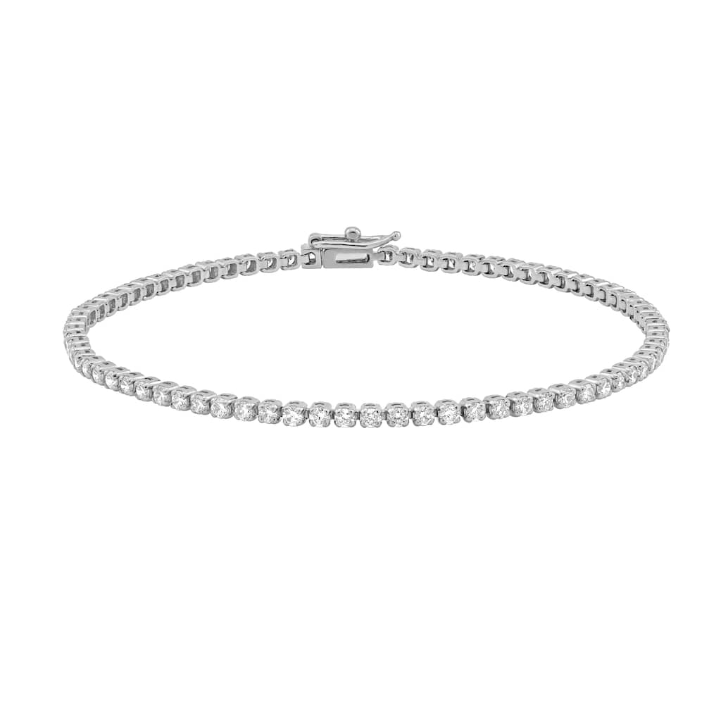 Auriya 14K Gold Lab Grown Round Diamond Tennis Bracelet 1.00 to 4.00ct. tw. (E-F VS)