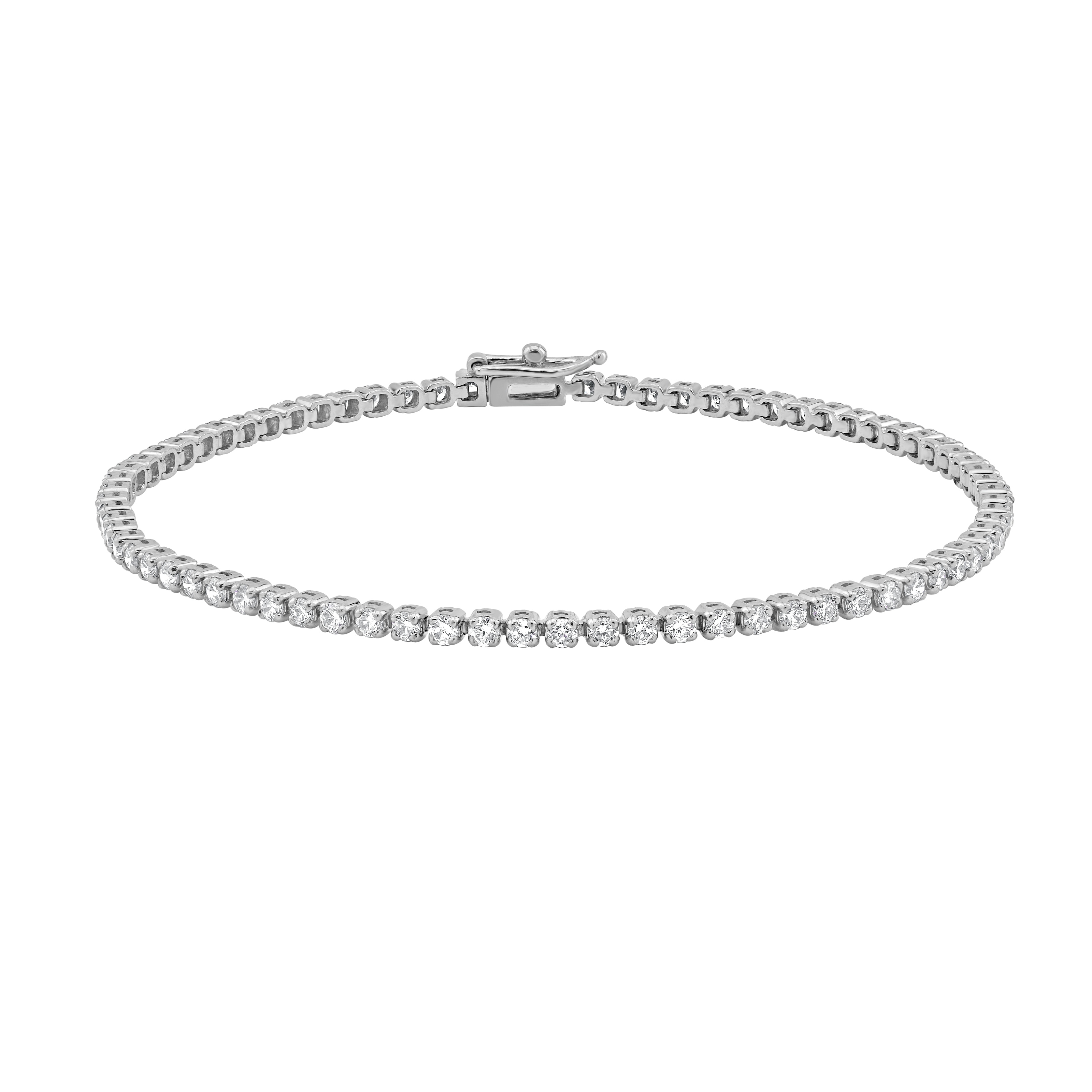 Auriya 14K Gold Lab Grown Round Diamond Tennis Bracelet 1.00 to 4.00ct. tw. (E-F VS)