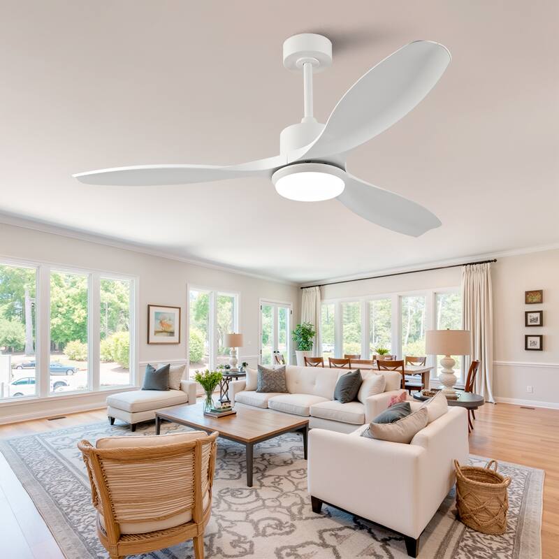 52" Ceiling Fan with Light, Remote Control Operation, Reversible DC Motor