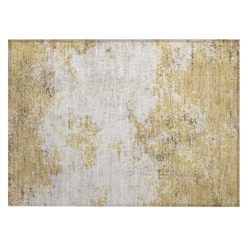 Machine Washable Indoor/ Outdoor Abstract Pixels Chantille Rug