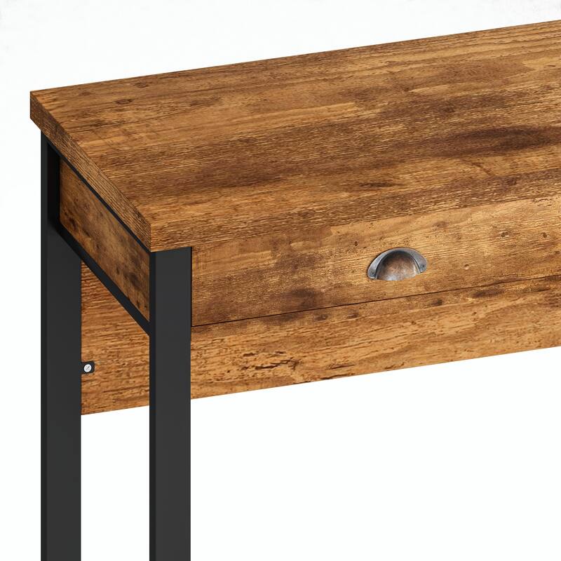 3-Drawer Dining Table Set with Power Outlets and Circular PU Stools