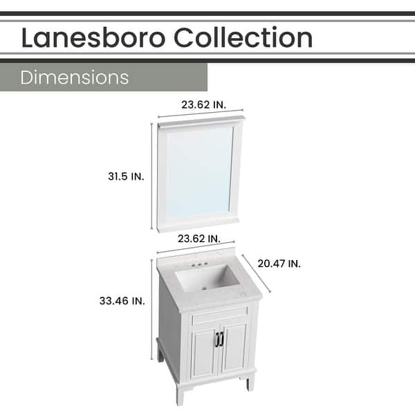 Hanover Lanesboro 24-In. Bathroom Vanity Set includes Sink, Countertop ...
