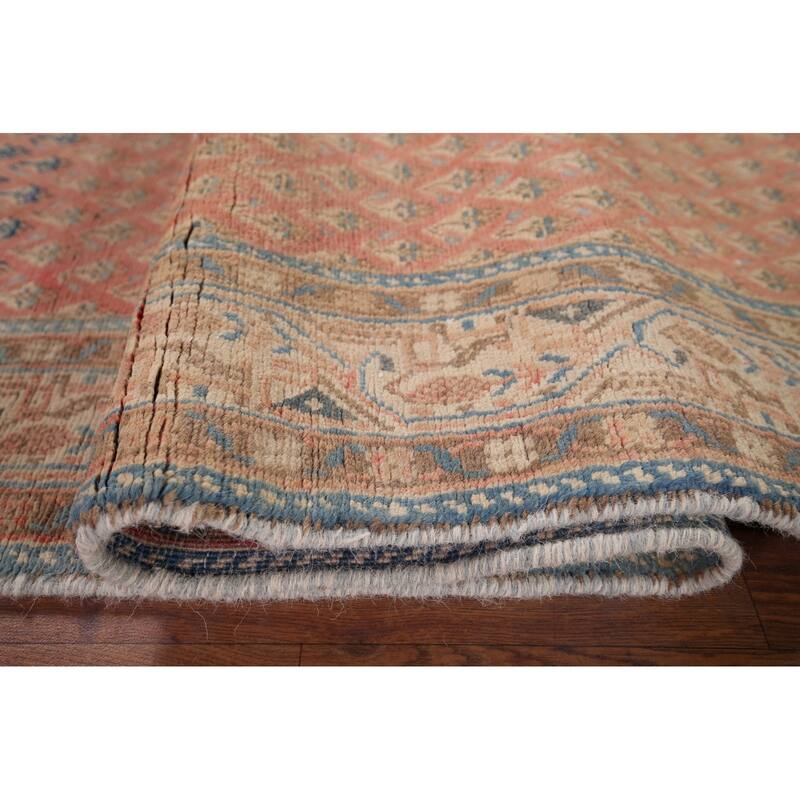Distressed Botemir Persian Vintage Runner Rug Hand-Knotted Wool Carpet - 2'9" x 9'9"