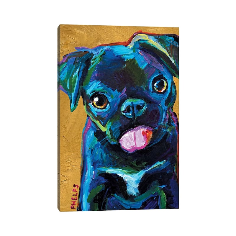 iCanvas "Black Pug Puppy" by Robert Phelps Canvas Print