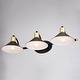 preview thumbnail 9 of 11, Akron 3-Light 28 in. W Bathroom Vanity Lighting Fixture, Metal Shade, Dimmable LED Compatible, Over the Mirror Mount Wall Sconce