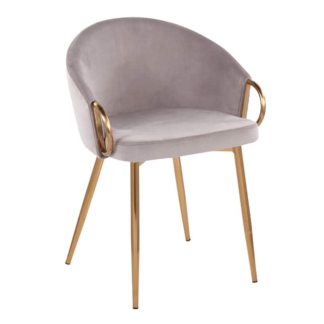 Silver Orchid Battista Glam Gold Upholstered Chair - Silver Velvet