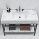 preview thumbnail 96 of 150, Ecija Bath Vanity, Metal Support with Composite Stone Top, no Mirror