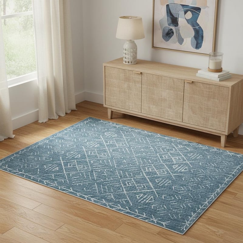 HomeRoots Abstract Geometric Casual Rectangle Area Rug - 4' X 6'
