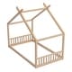 preview thumbnail 6 of 18, Montessori House-shape Bed Frame for Kids Toddler Floor Bed with Fence Headboard Footboard, Low Wooden Tent Bed Without Slats