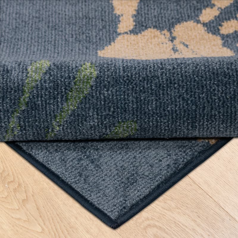 Orian Rugs Playroom Handprints Blue Stain Resistant Kids Area Rug