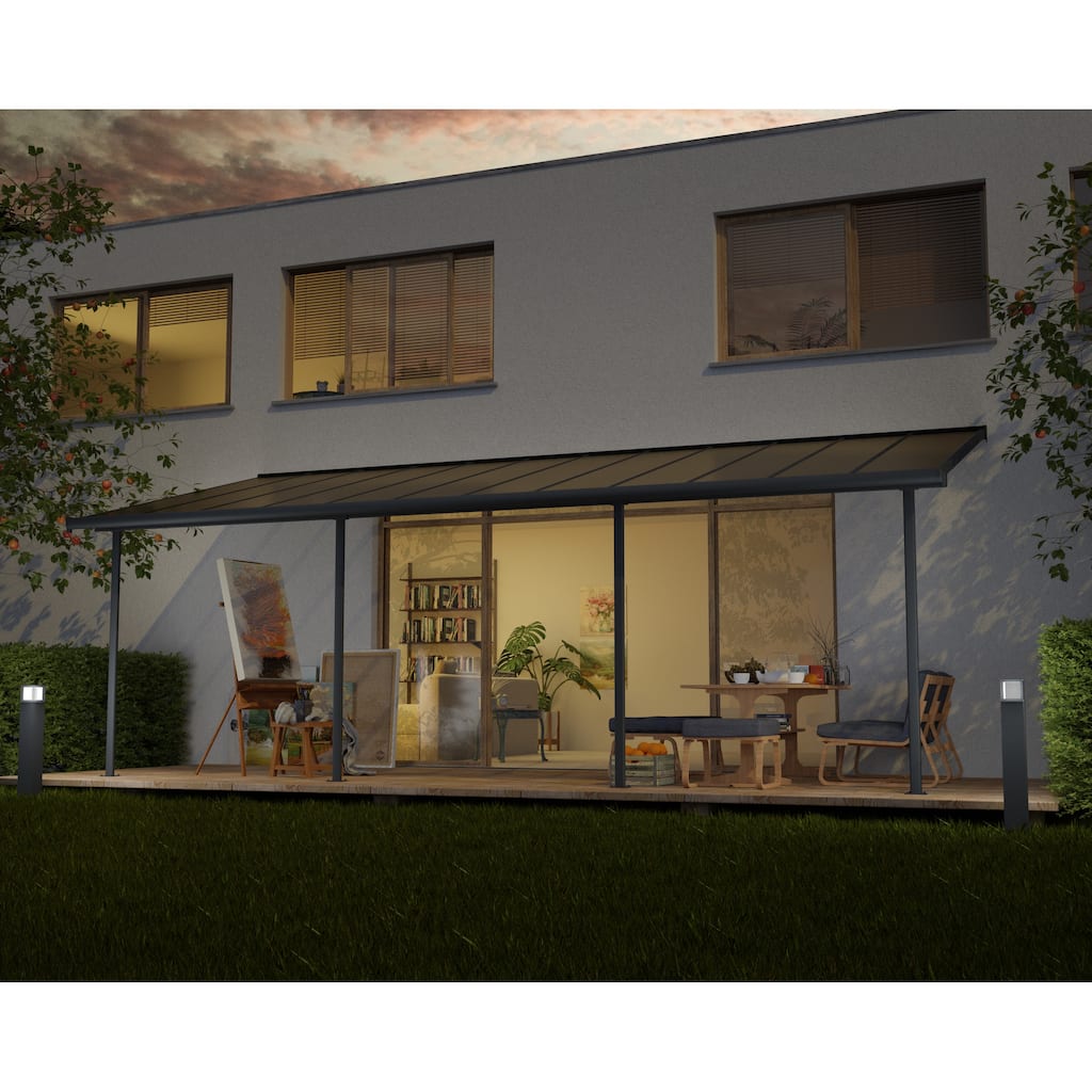 Sierra 10 ft. Gray/Gray Aluminum Patio Cover