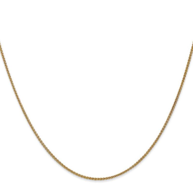 Curata 14k Yellow Gold 1.25mm Spiga Wheat Chain Necklace (Lobster) Options: 16 18 20 24 30