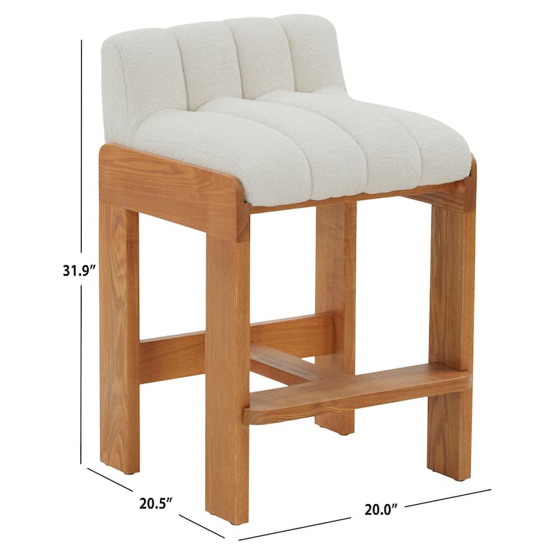 SAFAVIEH Couture Delphini Boucle 27-inch Counter Stool - 20"W x 21"D x 32"H