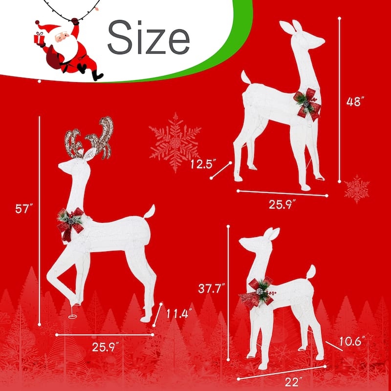 Futzca 3 Deer Family Christmas Lights, Outdoor/Indoor Holiday Decoration