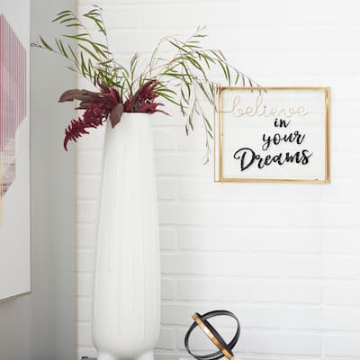 Gold Iron Contemporary Decorative Sign 10 x 12 x 2 - 12 x 2 x 10