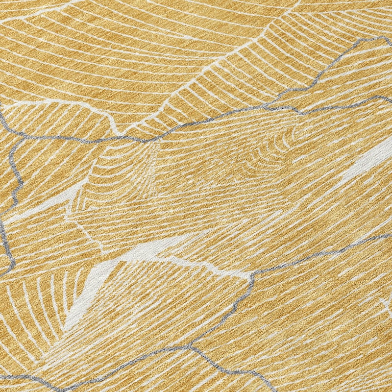 Machine Washable Indoor/ Outdoor Abstract Crackle Chantille Rug