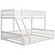 preview thumbnail 7 of 8, Twin XL over Queen Bunk Bed with Ladder and Guardrails, White
