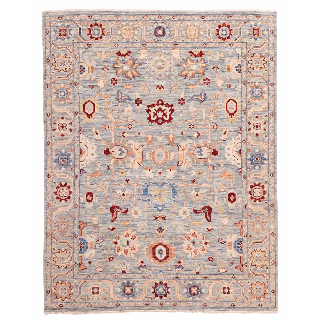ECARPETGALLERY Hand-knotted Modern Oushak Grey Wool Rug - 8'0 x 10'3
